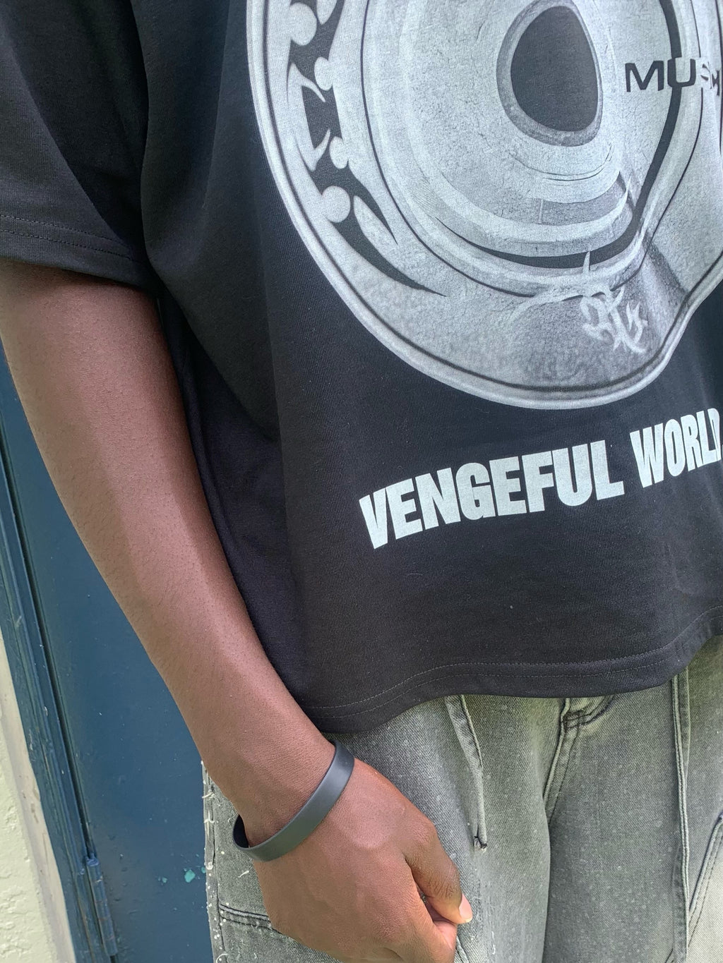 MUSIC SAVES BLACK BOXY TEE
