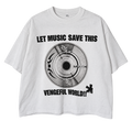 MUSIC SAVES WHITE BOXY TEE