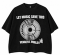 MUSIC SAVES BLACK BOXY TEE